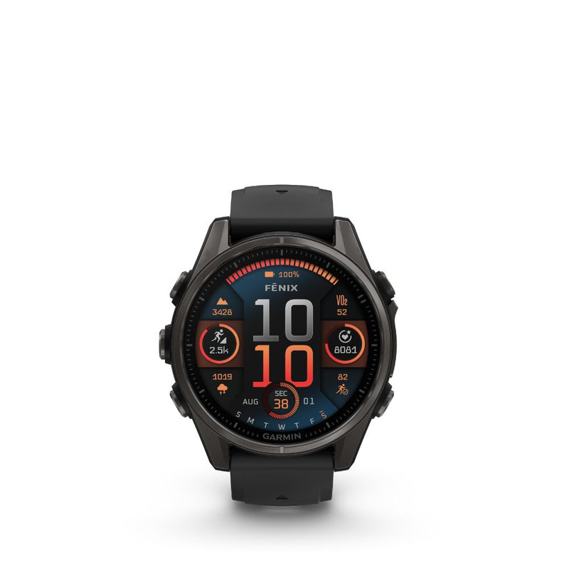 Garmin Fenix 8 47mm AMOLED Sapphire (Carbon Gray DLC Titanium with Black/Pebble Gray Silicone Band)