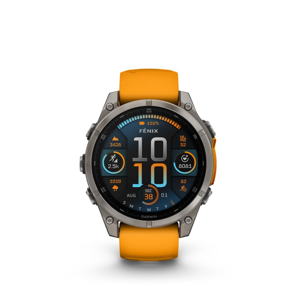 Fenix 5 plus sapphire titanium with solar flare orange band best sale