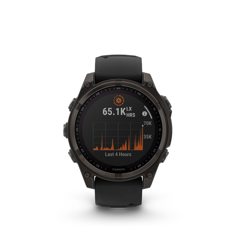 Garmin Fenix 8 47mm Solar Sapphire (Carbon Gray DLC Titanium with Black/Pebble Grey Silicone Band)