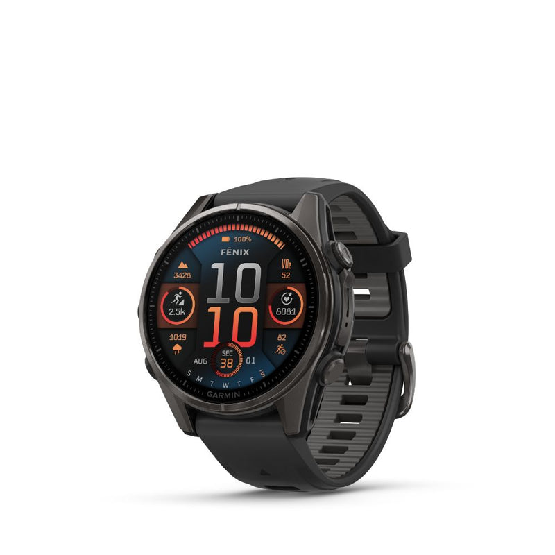 Garmin Fenix 8 47mm AMOLED Sapphire (Carbon Gray DLC Titanium with Black/Pebble Gray Silicone Band)