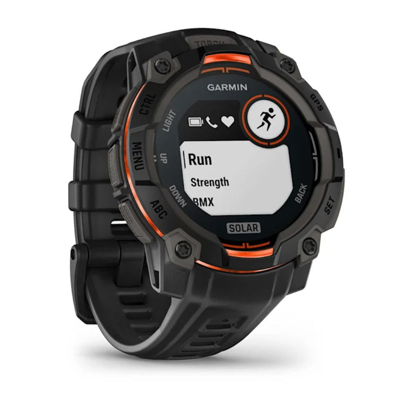 Garmin Instinct 3 – 45 mm, Solar Black with Black Silicone Band