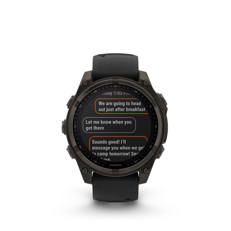 Garmin Fenix 8 51mm Solar Sapphire (Carbon Gray DLC Titanium with Black/Pebble Grey Silicone Band)