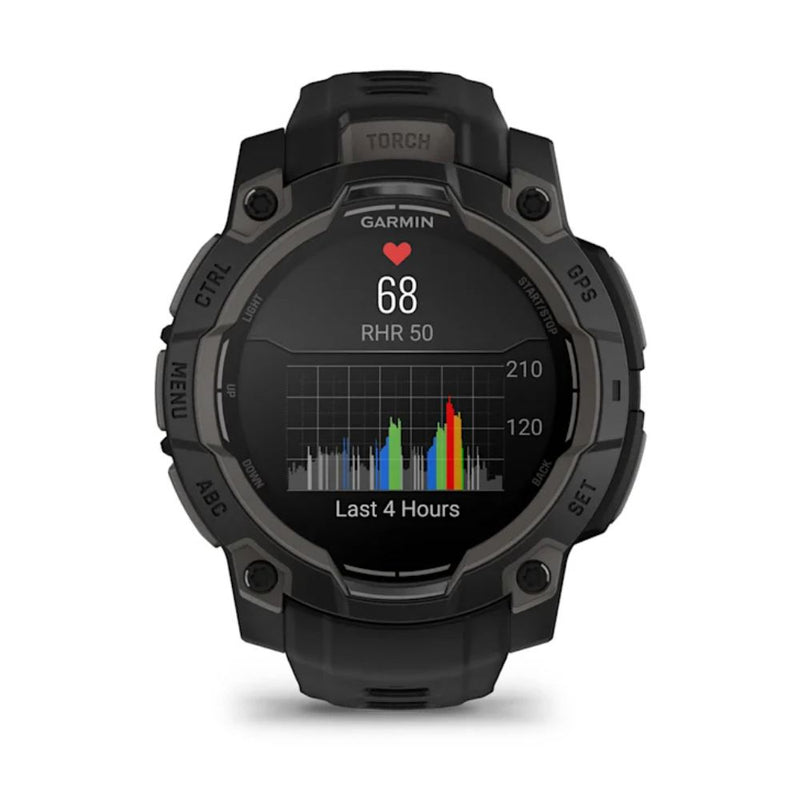 Garmin Instinct 3 – 45 mm, AMOLED Black with Black Silicone Band