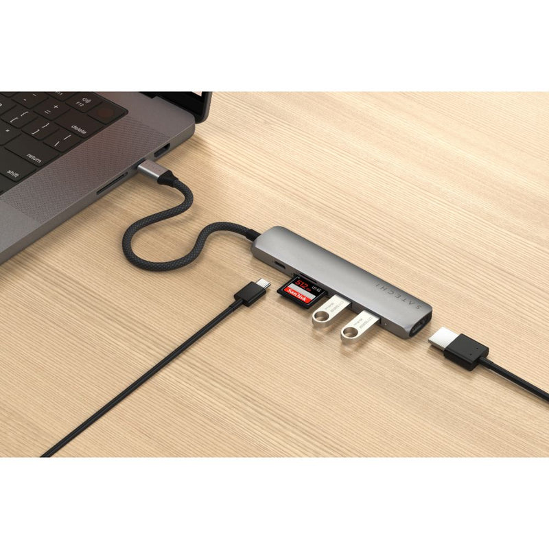 Satechi 6-in-1 USB-C Slim Multi-Port Adapter Space Grey