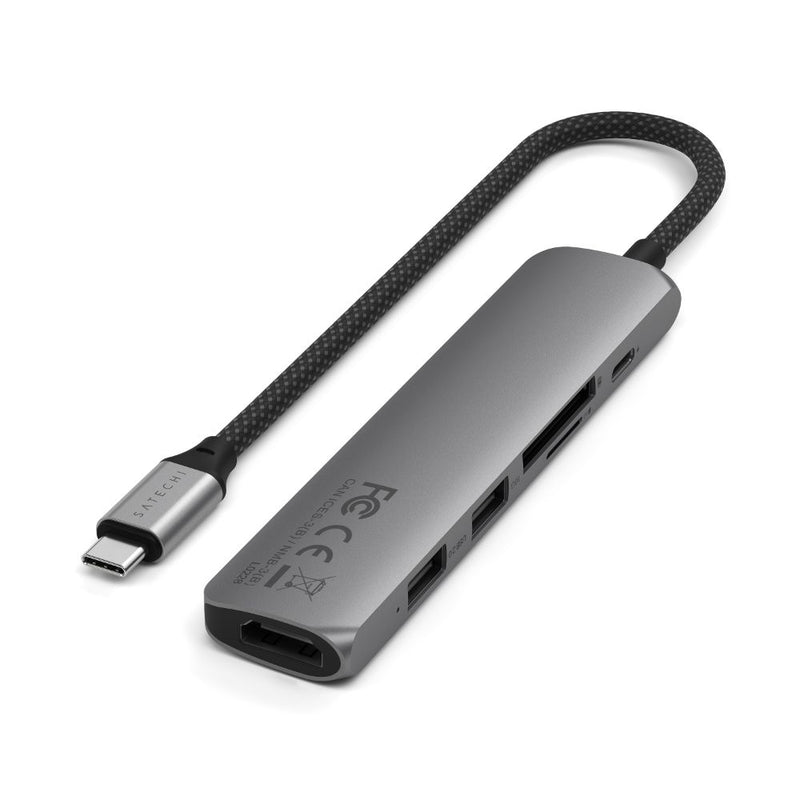 Satechi 6-in-1 USB-C Slim Multi-Port Adapter Space Grey