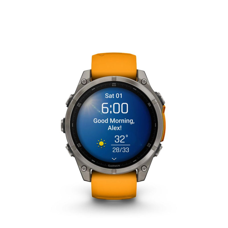 Garmin Fenix 8 47mm AMOLED Sapphire (Titanium with Spark Orange/Graphite Silicone Band)