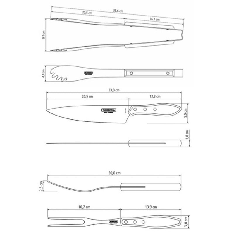 Tramontina Churrasco Barbecue Set Polywood - 2 Piece Set copy